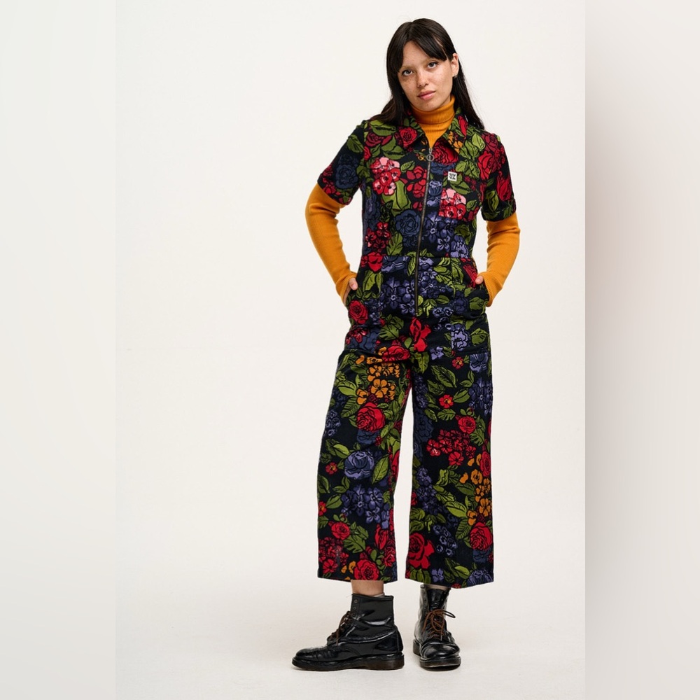 Lucy & Yak Ragan Cotton Jumpsuit in Maria (UK 14 / US 10)